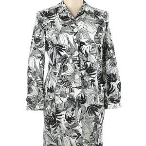 AMANDA SMITH Light Coat Tailored Black/White Pattern Buttons Cotton Blend Sz 14